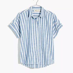 Madewell Cropped Button-Down Shirt in Stripe